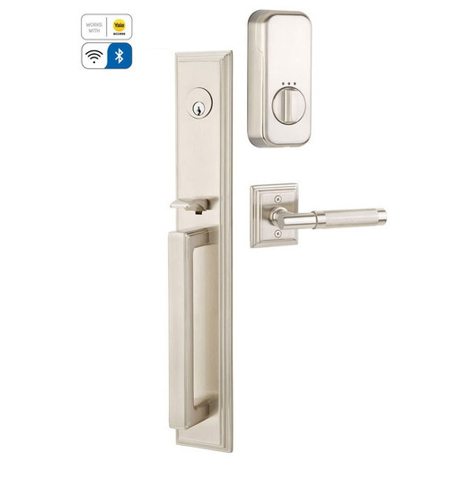 Emtek EMP4212XXXUS15 Melrose Style EMPowered™ Motorized SMART Lock Satin Nickel Finish with Your Choice of Handle