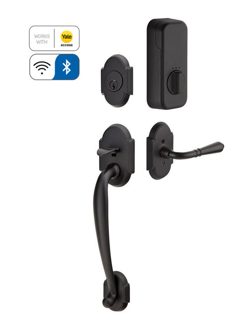 Emtek EMP4312XXXUS19 Nashville Style EMPowered™ Motorized SMART Lock Flat Black Finish with Your Choice of Handle