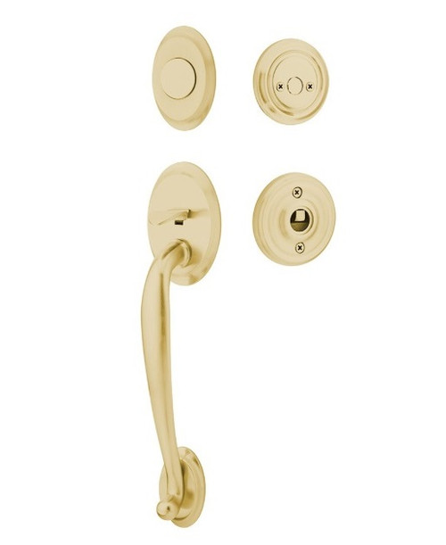 Emtek 4400US4 Satin Brass Saratoga Brass Tubular Style Dummy Entryset with Your choice of Handle