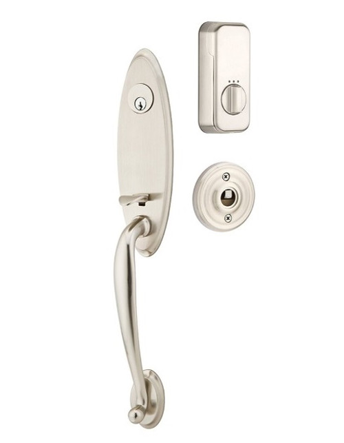 Emtek EMP4411XXXUS15 Marietta Style EMPowered™ Motorized SMART Lock Satin Nickel Finish with Your Choice of Handle