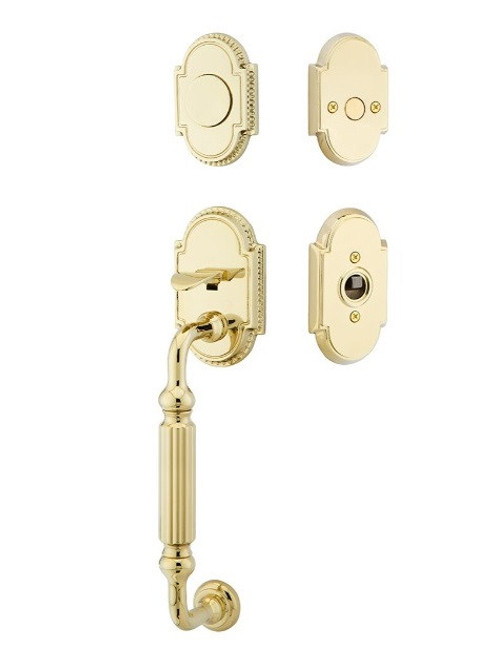 Emtek 4300US3NL Unlacquered Brass Knoxville Brass Tubular Style Dummy Entryset with Your Choice of Handle