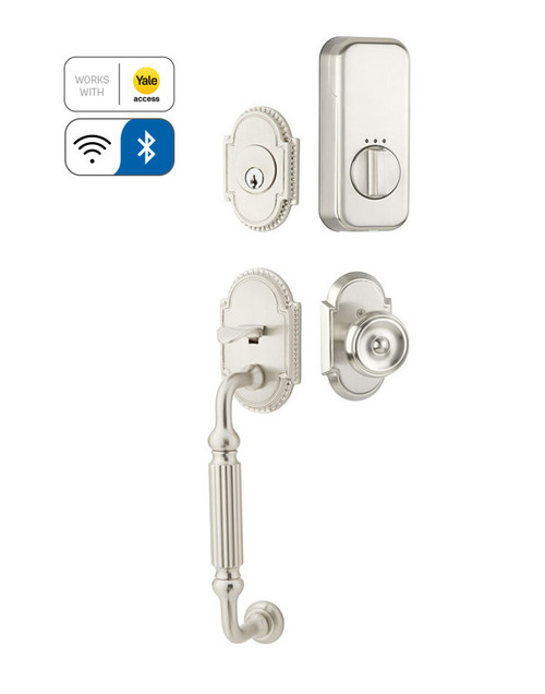 Emtek EMP4310XXXUS15 Knoxville Style EMPowered™ Motorized SMART Lock Satin Nickel Finish with Your Choice of Handle