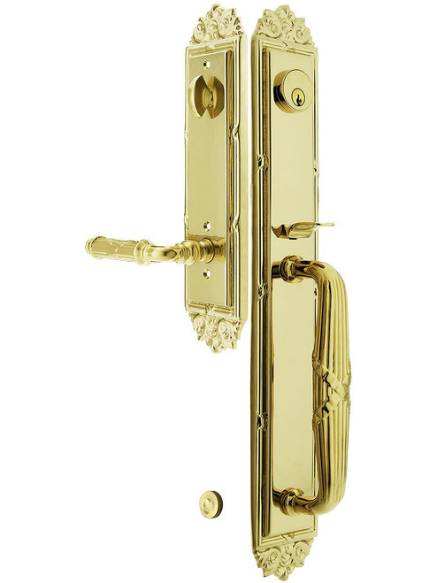 Emtek 4911US3NL Unlacquered Brass Imperial Brass Tubular Style Single Cylinder Entryset with Your Choice of Handle