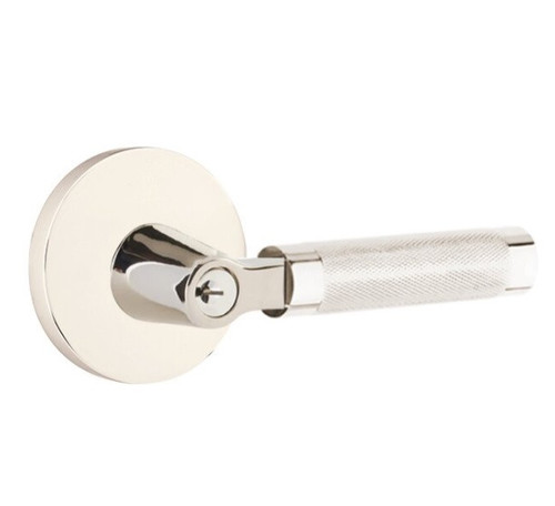 Emtek XXXXUS15-KLSUS15-KNUS15-XX-FD Satin Nickel Knurled Dummy Entry Lever with Your Choice of Rosette