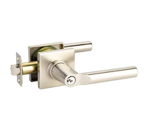 Emtek HN-US3NL-ENTR Unlacquered Brass Hanover Keyed Entry Lever with Your Choice of Rosette