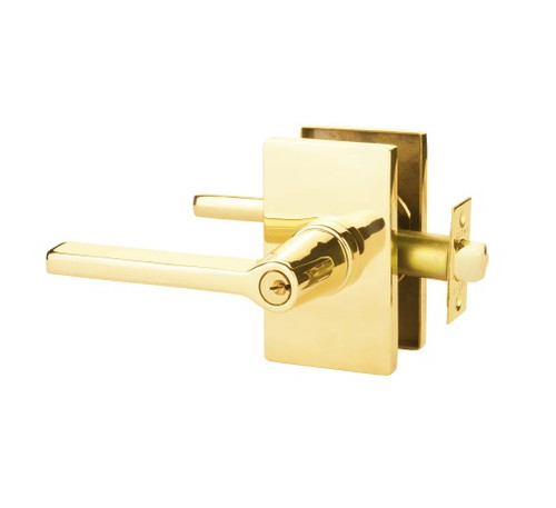 Emtek HLO-US3NL-FD Unlacquered Brass Helios Dummy Keyed Entry Lever with Your Choice of Rosette