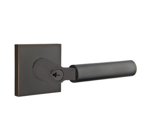 Emtek HEC-US10B-FD Oil Rubbed Bronze Hercules Dummy Keyed Entry Lever with Your Choice of Rosette