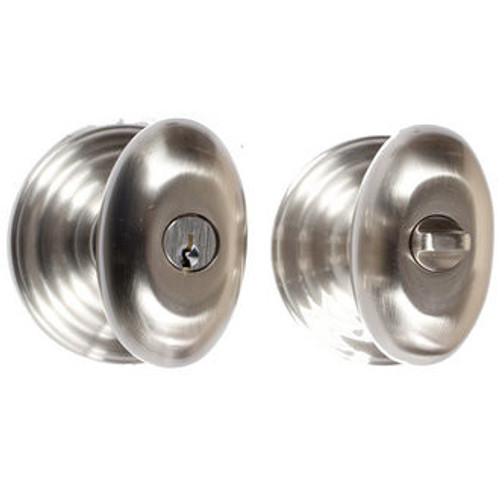 Emtek E-US15-FD Satin Nickel Egg Dummy Keyed Entry Knob with Your Choice of Rosette