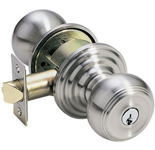 Emtek W-US4-FD Satin Brass Waverly Dummy Keyed Entry Knob with Your Choice of Rosette