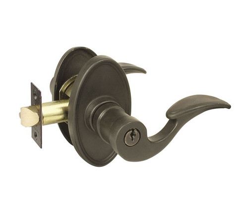 Emtek SN-MB-ENTR Medium Bronze Siena Keyed Entry Lever with Your Choice of Rosette