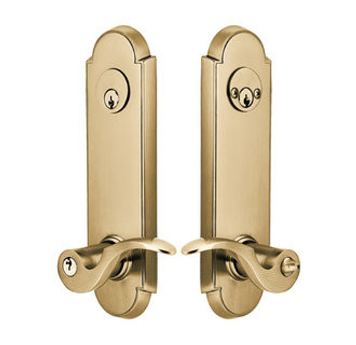 Emtek 5328US4 Satin Brass Annapolis 2-Point Double Cylinder Key In Lockset