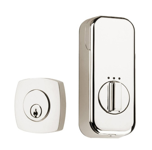 Emtek EMP8426US14 Polished Nickel Urban Modern Empowered Single Cylinder Deadbolt