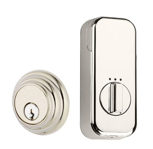 Emtek EMP8455US14 Polished Nickel Low Profile Empowered Single Cylinder Deadbolt