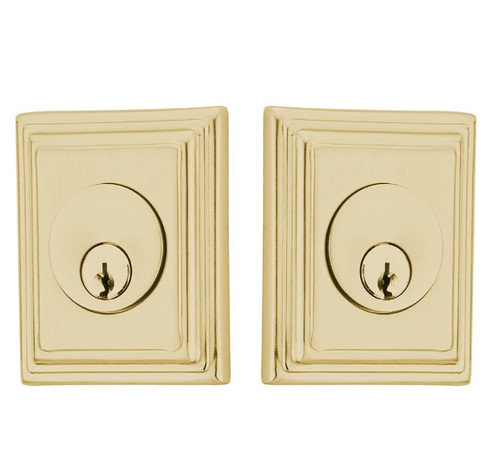 Emtek 8379US4 Satin Brass Wilshire Style Double Cylinder Deadbolt