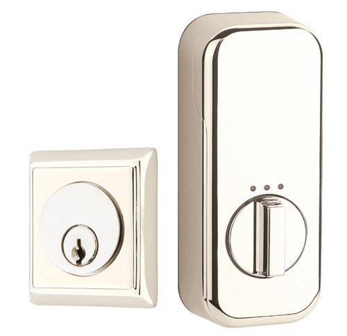 Emtek EMP8468US14 Polished Nickel Rectangular Empowered Single Cylinder Deadbolt