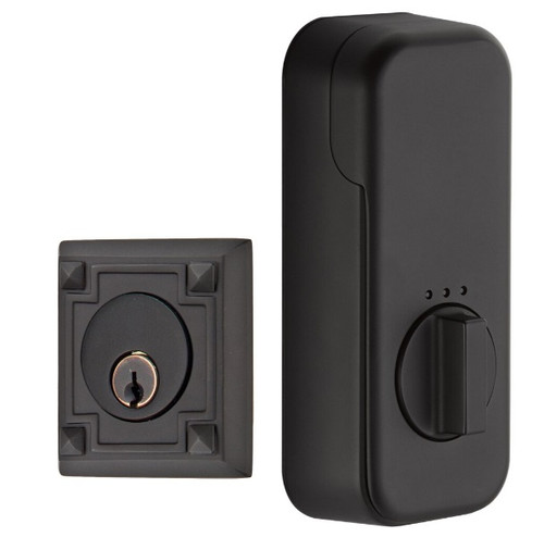 Emtek EMP8454US19 Flat Black Arts & Crafts Empowered Single Cylinder Deadbolt