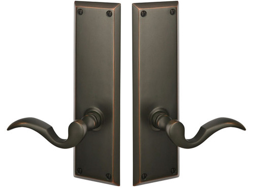 Emtek 8854US3NL Unlacquered Brass Quincy Style Non-Keyed Dummy, Pair Sideplate Lockset