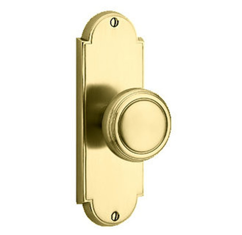 Emtek 8016US3NL Unlacquered Brass Delaware Style Non-Keyed Passage Sideplate Lockset