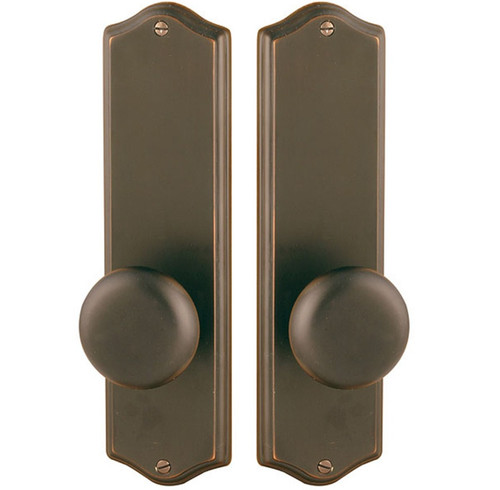 Emtek 8851US3NL Unlacquered Brass Colonial Style Non-Keyed Dummy, Pair Sideplate Lockset