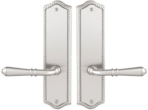 Emtek 7850US3NL Unlacquered Brass Rope Style Non-Keyed Dummy, Pair Sideplate Lockset