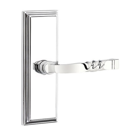 Emtek 8035US26 Polished Chrome Wilshire Style Non-Keyed Dummy, Pair Sideplate Lockset