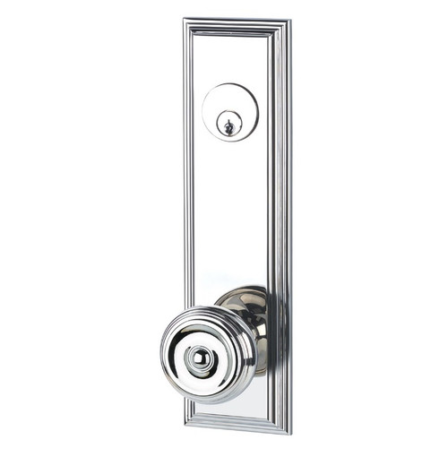 Emtek 8821US26 Polished Chrome Wilshire Style 5-1/2" C-to-C Passage/Single Keyed Sideplate Lockset