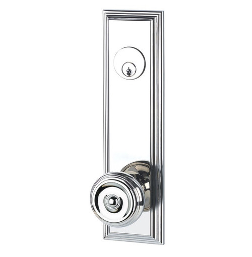 Emtek 8821US19 Flat Black Wilshire Style 5-1/2" C-to-C Passage/Single Keyed Sideplate Lockset