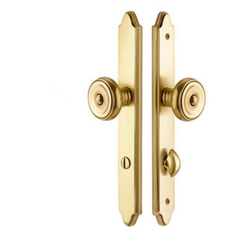 Emtek 7243US3NL Unlacquered Brass 1-1/2" x 11" Concord Style Non-Keyed Thumbturn Privacy Narrow Sideplate Lockset