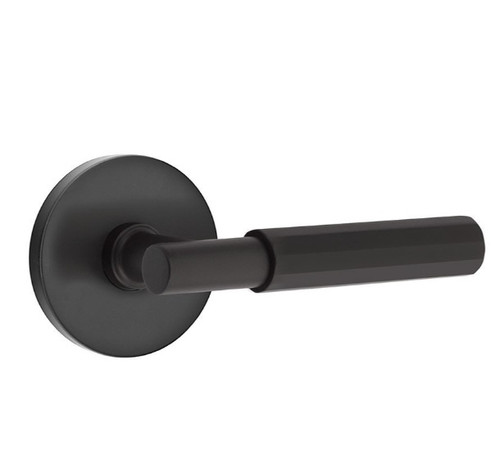 Emtek XXXX-TAFA-US19-PASS Flat Black T-Bar Faceted Passage Lever with Your Choice of Rosette