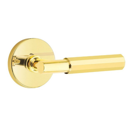 Emtek XXXX-TAFA-US3NL-PHD Unlacquered Brass T-Bar Faceted Pair Half Dummy Lever with Your Choice of Rosette