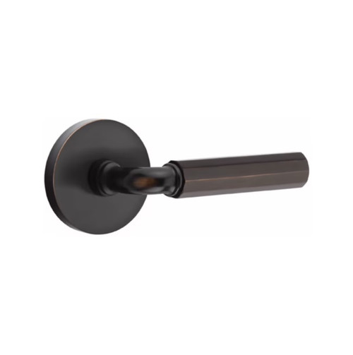 Emtek XXXX-RAFA-US10B-PASS Oil Rubbed Bronze R-Bar Faceted Passage Lever with Your Choice of Rosette