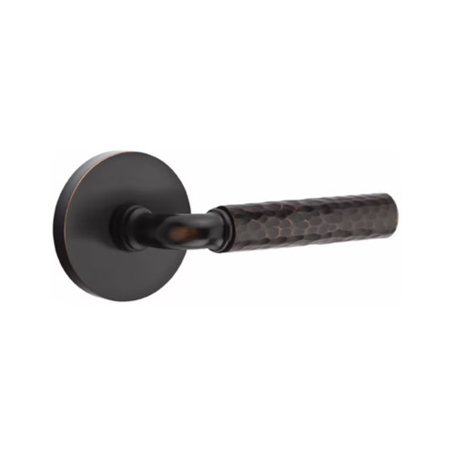 Emtek XXXX-RAHA-US10B-PHD Oil Rubbed Bronze R-Bar Hammered Pair Half Dummy Lever with Your Choice of Rosette