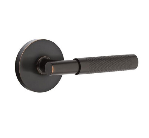 Emtek XXXX-TAKN-US10B-PASS Oil Rubbed Bronze T-Bar Knurled Passage Lever with Your Choice of Rosette
