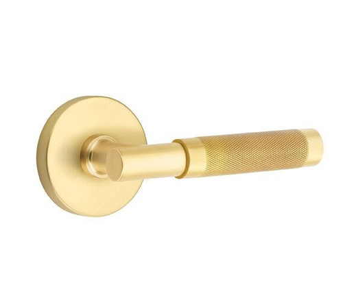 Emtek XXXX-TAKN-US4-PHD Satin Brass T-Bar Knurled Pair Half Dummy Lever with Your Choice of Rosette