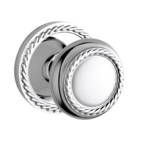 Baldwin 5064.260.priv Polished Chrome Privacy 5064 Solid Brass Knob with Your Choice of Rosette