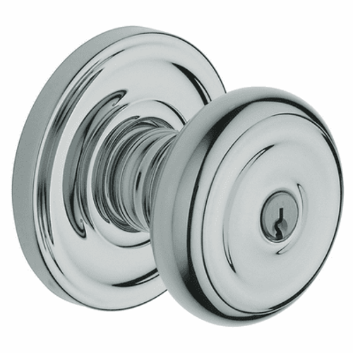 Baldwin 5210260ENTR Polished Chrome Keyed Entry Colonial Knob with 5048 Rose