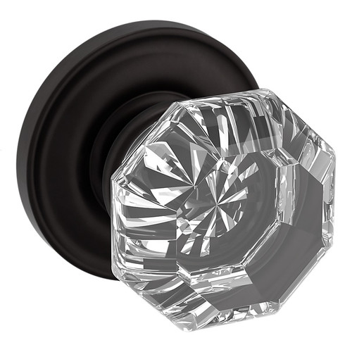 Baldwin 5080102PASS-PRE Oil Rubbed Bronze Fillmore Crystal Passage Knob with 5048 Rose