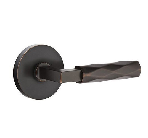 Emtek XXXX-LSTR-US10B-PASS Oil Rubbed Bronze L-Square Tribeca Passage Lever with Your Choice of Rosette