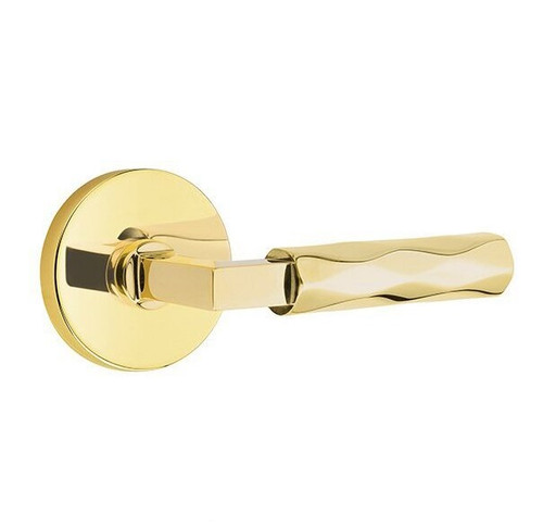 Emtek XXXX-LSTR-US3NL-PRIV Unlacquered Brass L-Square Tribeca Privacy Lever with Your Choice of Rosette