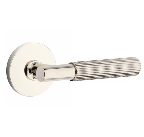 Emtek XXXX-TASK-US14-PRIV Polished Nickel T-Bar Straight Knurled Privacy Lever with Your Choice of Rosette