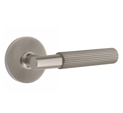 Emtek XXXX-TASK-US15A-PRIV Pewter T-Bar Straight Knurled Privacy Lever with Your Choice of Rosette