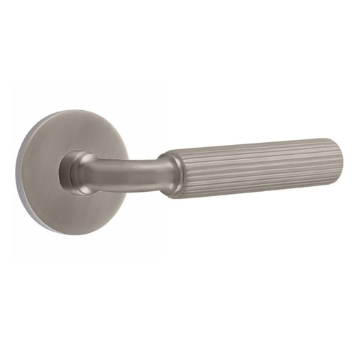 Emtek XXXX-RASK-US15A-PRIV Pewter R-Bar Straight Knurled Privacy Lever with Your Choice of Rosette