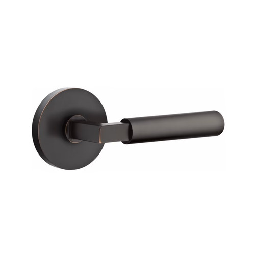 Emtek XXXX-LSSM-US10B-PASS Oil Rubbed Bronze L-Square Smooth Passage Lever with Your Choice of Rosette