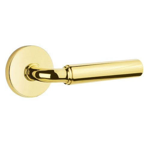 Emtek XXXX-RASM-US3NL-PASS Unlacquered Brass R-Bar Smooth Passage Lever with Your Choice of Rosette
