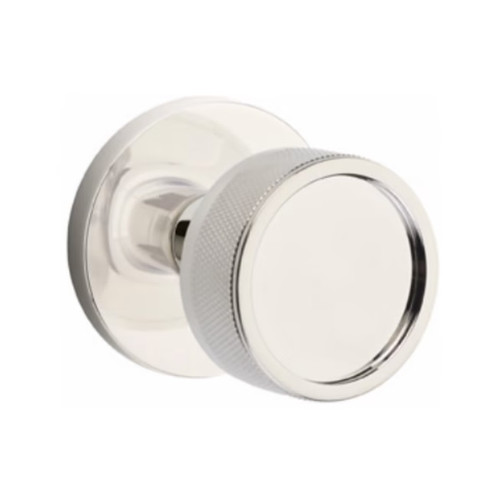 Emtek XXXX-CCKNK-US14-PASS Polished Nickel Knurled Passage Knob with Conical Stem and Your Choice of Rosette