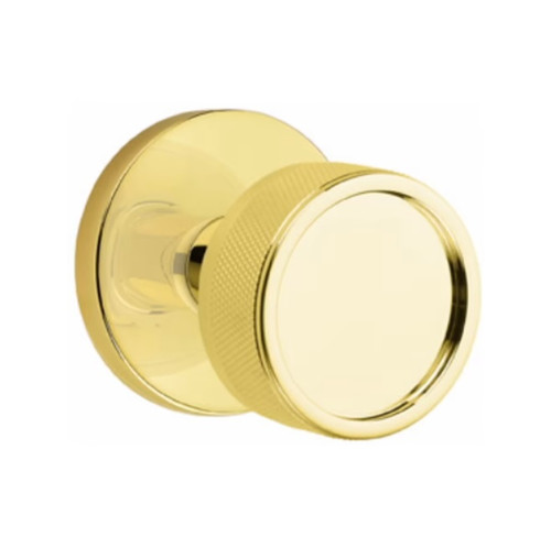 Emtek XXXX-CCKNK-US3NL-PASS Unlacquered Brass Knurled Passage Knob with Conical Stem and Your Choice of Rosette