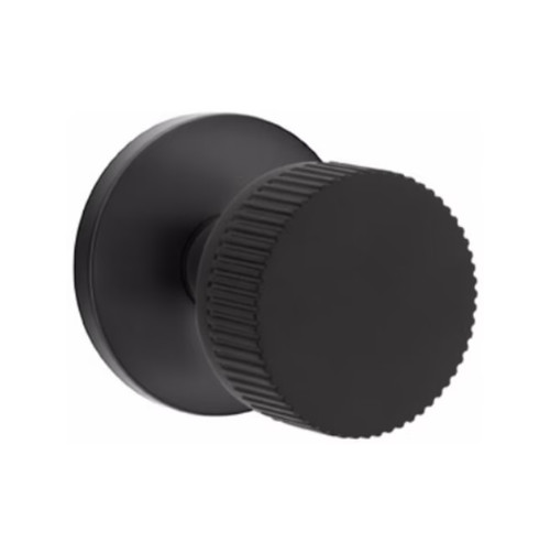 Emtek XXXX-CCSKK-US19-PASS Flat Black Straight Knurled Passage Knob with Conical Stem and Your Choice of Rosette