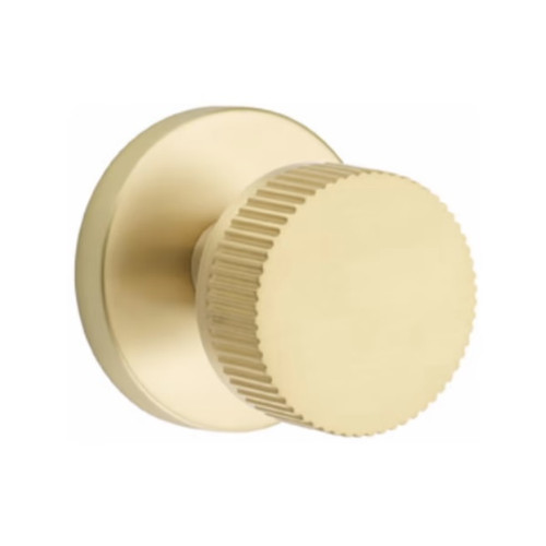 Emtek XXXX-CCSKK-US4-PRIV Satin Brass Straight Knurled Privacy Knob with Conical Stem and Your Choice of Rosette