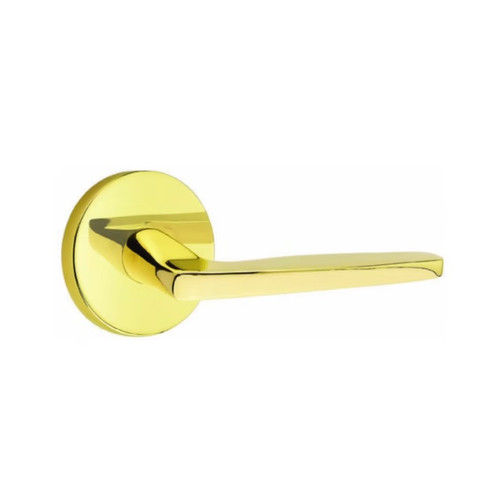 Emtek HER-US3NL-PRIV Unlacquered Brass Hermes Privacy Lever with Your Choice of Rosette