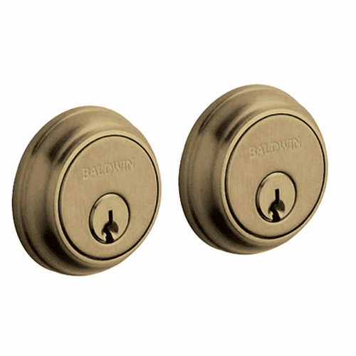 Baldwin 8021050 Satin Brass & Black Double Cylinder Traditional Deadbolt